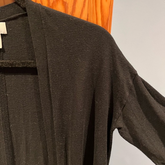 Extra Long Black Open Cardigan - Picture 2 of 3